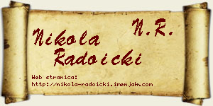 Nikola Radoički vizit kartica